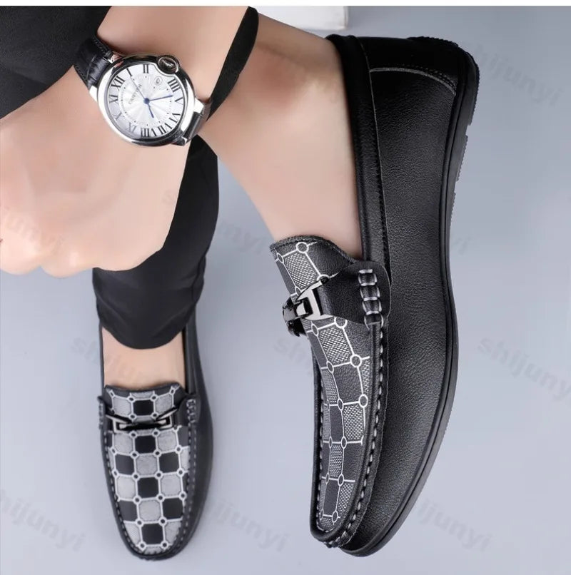 Mocassins rétro pour hommes en cuir PU