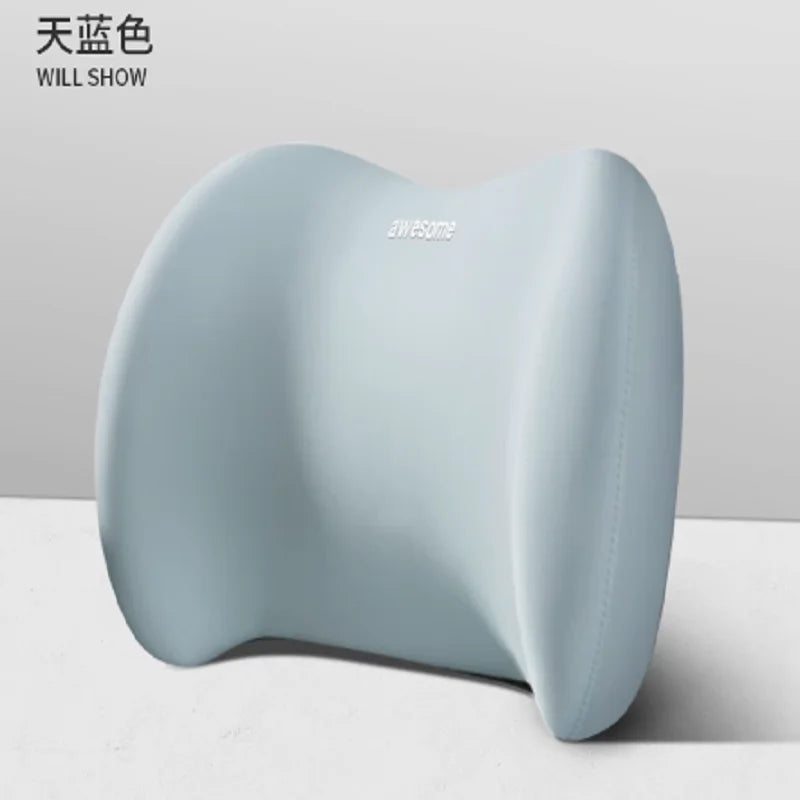 Memory Foam Car Neck Pillow & Lumbar Cushion Set, Ergonomic Backrest & Headrest Support for Driving Comfort, for Most Cars