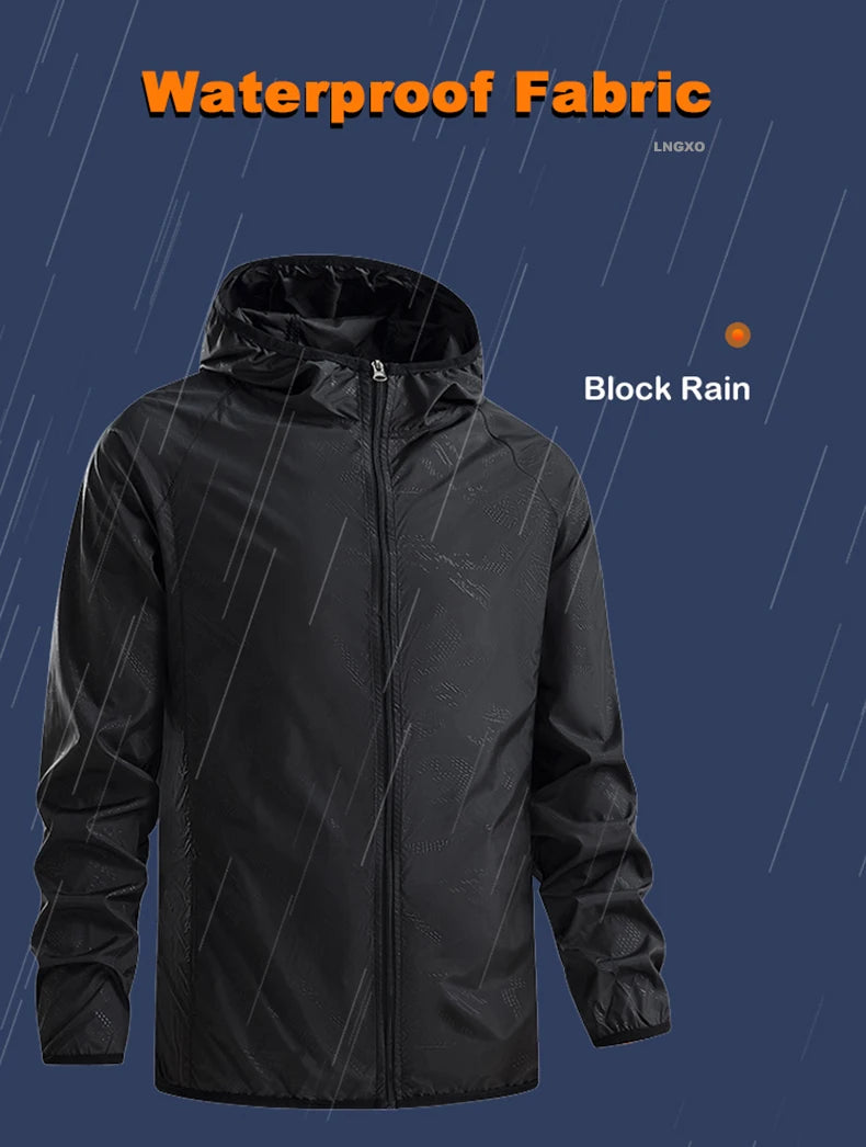 Chaqueta de senderismo JNLN para hombre y mujer, impermeable, con protección solar, cortavientos, unisex, para camping, escalada, para exteriores, impermeable, ropa portátil