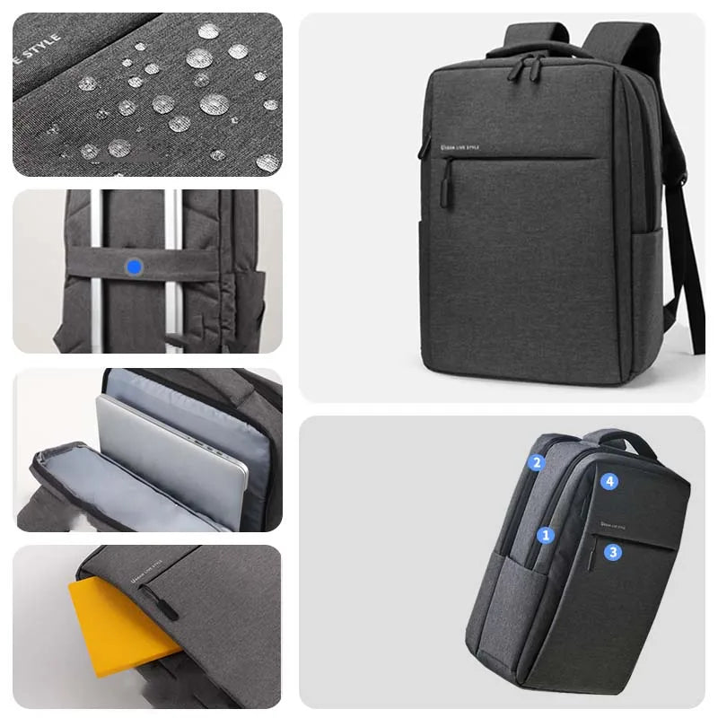 Mochila para portátil de 17.3 pulgadas, mochilas de viaje de gran capacidad, bolsa impermeable para portátil de 15.6 y 17.3 pulgadas, mochila de hombre con múltiples bolsillos