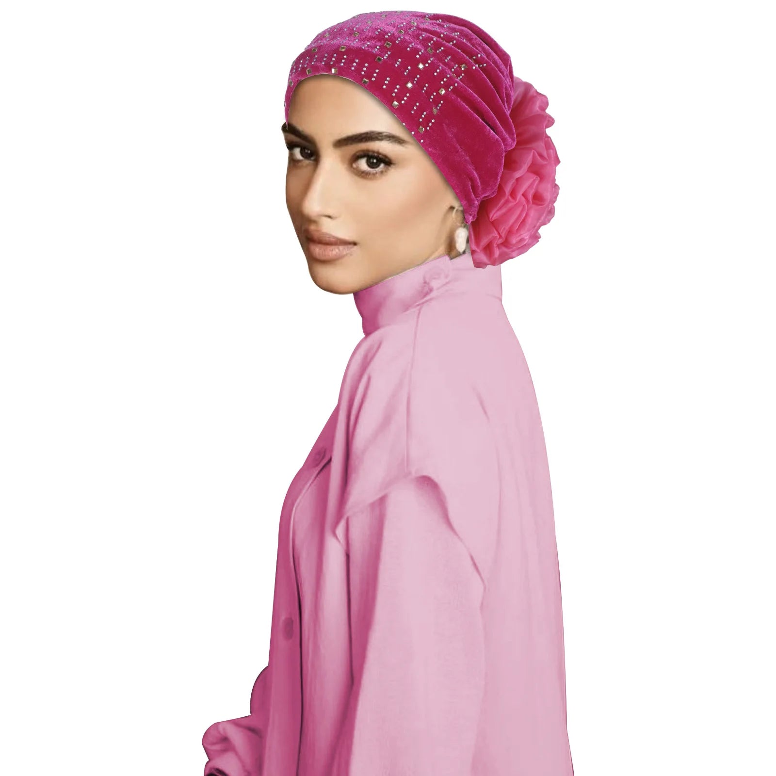 Velvet Flower Turban Hijab
