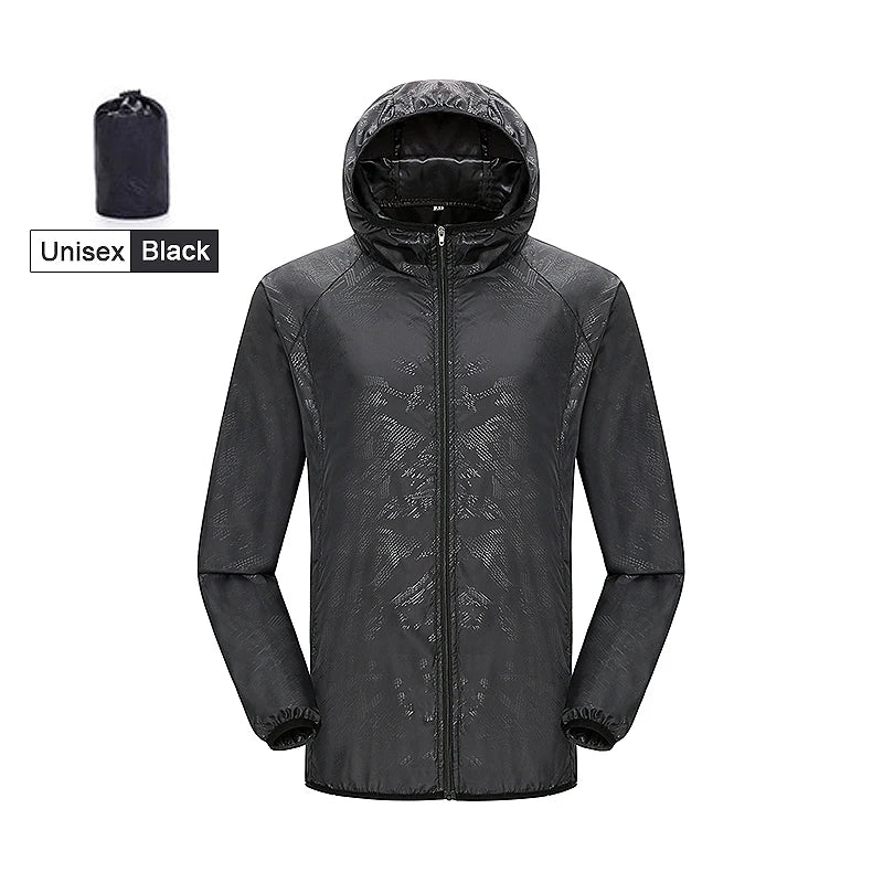 JNLN Chaqueta de senderismo unisex para hombre y mujer, impermeable, de secado rápido, cortavientos para camping, ropa de pesca al aire libre, chubasquero anti-UV