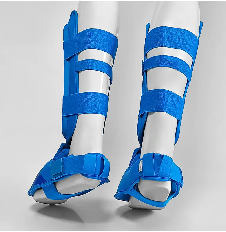 Espínilleras de kárate para adultos y niños, equipo de soporte, espinilleras, rodilleras, protectores de manos, cinturón de cuero, boxeo, artes marciales