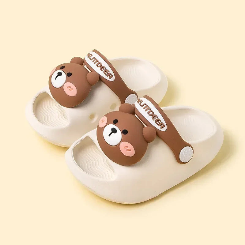 Newborn Baby Slippers Kids Shoes Summer Cute Animal Cartoon Bear Boys Girls Infant Child Comfortable Non-slip Sandals Kids Shoes