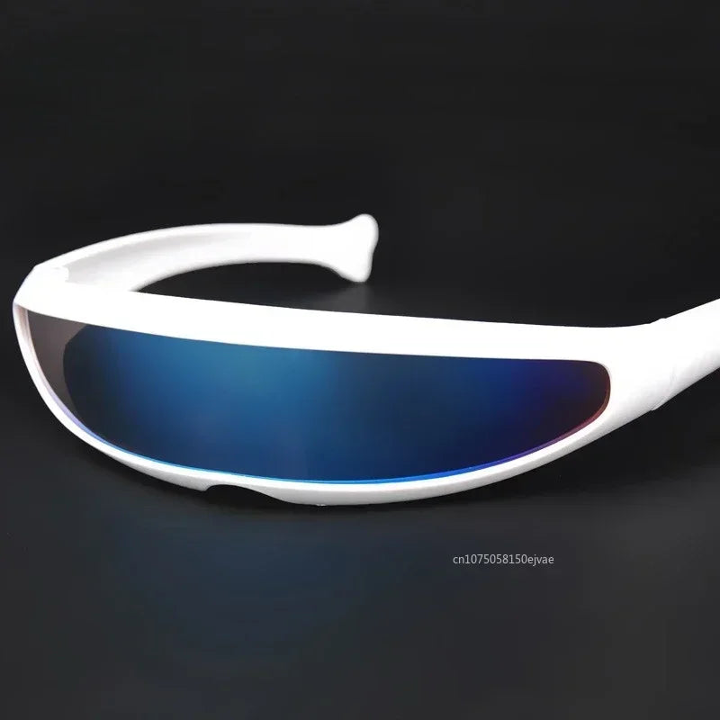 Futuristic Narrow Cyclops Visor Sunglasses Personalized Sunglasses Space Robot One-piece Mercury Lenses Sunglasses Glasses 1pcs