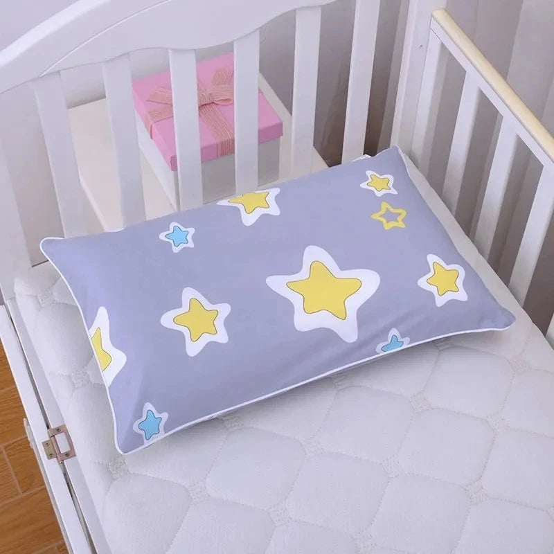 Funda de almohada individual de algodón nueva para niños, funda protectora de almohada especial para siestas de jardín de infancia, funda de almohada para bebé con estampado de dibujos animados