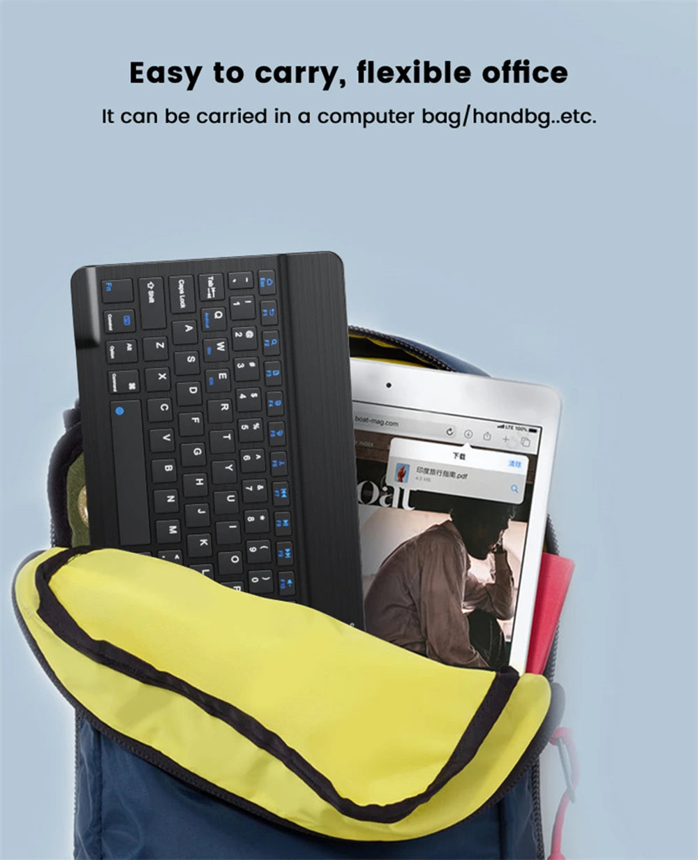 Teclado y ratón inalámbricos Bluetooth para IOS Android Windows Tablet para iPad Air Mini Pro teclado español coreano portugués ruso