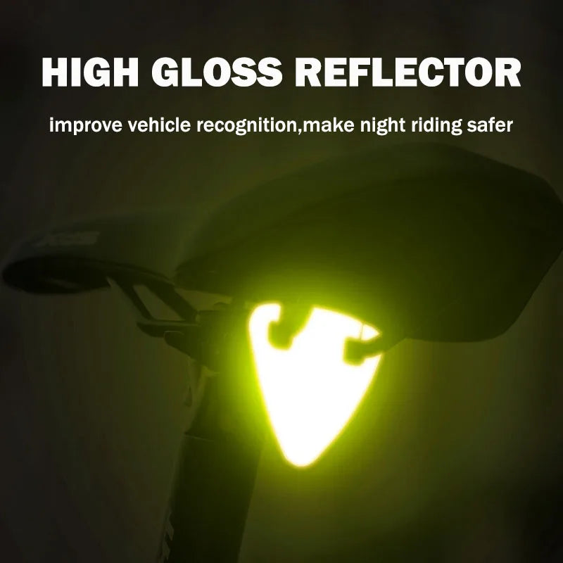 Lys sykkelreflektor bærbar landeveissykkelreflektor ultralett terrengsykkel TPU reflekterende trekantsykkeltilbehør