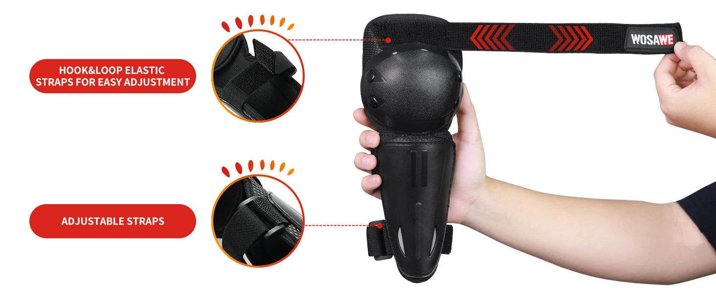 WOSAWE Ensemble de protections pour enfants, quatre genouillères, coudières, protège-coudes, pour enfants, jeunes, VTT, moto, motocross