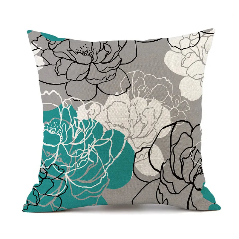 Housse de coussin d'extérieur imperméable 45x45, motif floral, décorative, pour canapé
