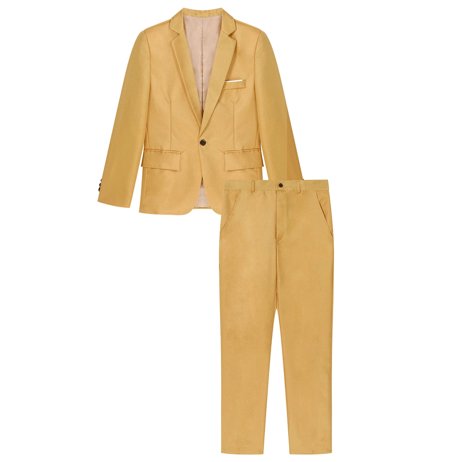 Traje de hombre de caballero de 2 piezas, uniforme formal, chaqueta de blazer de manga larga con solapa y pantalón, trajes para reuniones de oficina, negocios y fiestas de boda