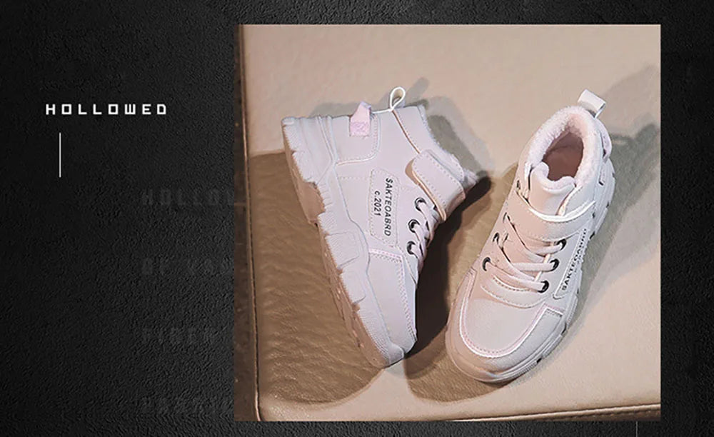 Winter Snow Boots For Children rend Fashion Plush Cotton Shoes Thick Warm Teenager Faux Fur Boots For Kids