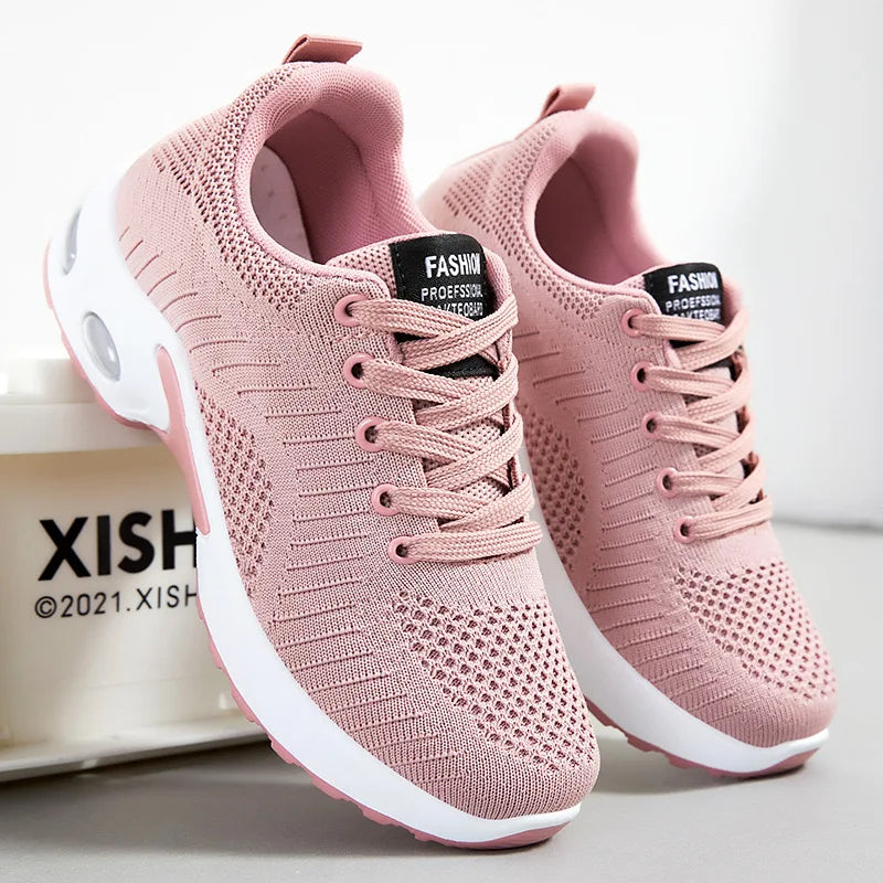 Zapatillas de mujer de primavera de talla grande, zapatillas de running, zapatillas deportivas casuales con cámara de aire