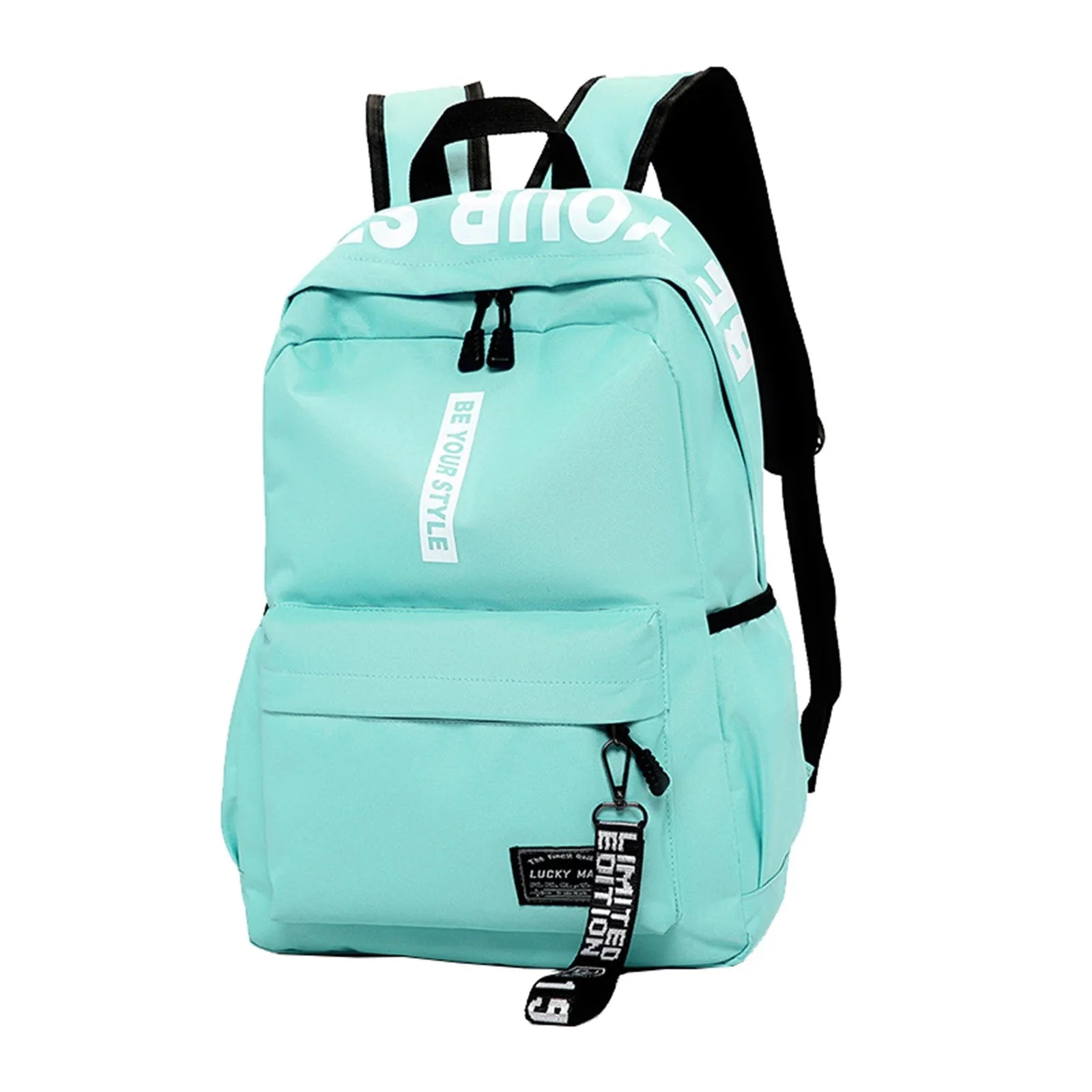 Mochila de estudiante a la moda, ligera, logotipo personalizable, casual, bolso de hombro doble, correa de hombro arqueada, forro de poliéster, Oxford