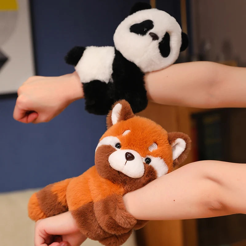 Peluches créatives raton laveur renard husky chat singe papa cercle jouet enroulé autour du bras poupée jouets pour enfants cadeau d'anniversaire