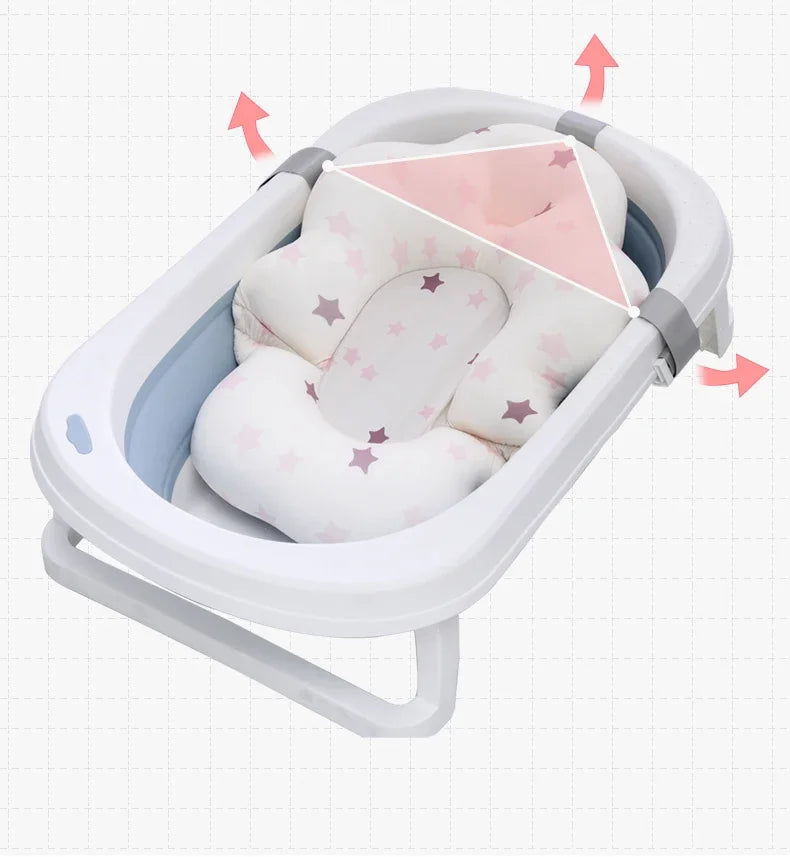 Cojín Flotante de Seguridad para Bebés Antideslizante para Bañera, Asiento de Baño Portátil, Almohadilla de Apoyo para Ducha