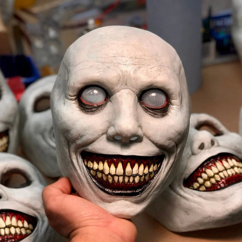 Accesorios de cosplay para fiesta de carnaval de Halloween, máscara de plástico de terror para Halloween, máscara de demonio exorcista, máscara de látex blanco exorcista