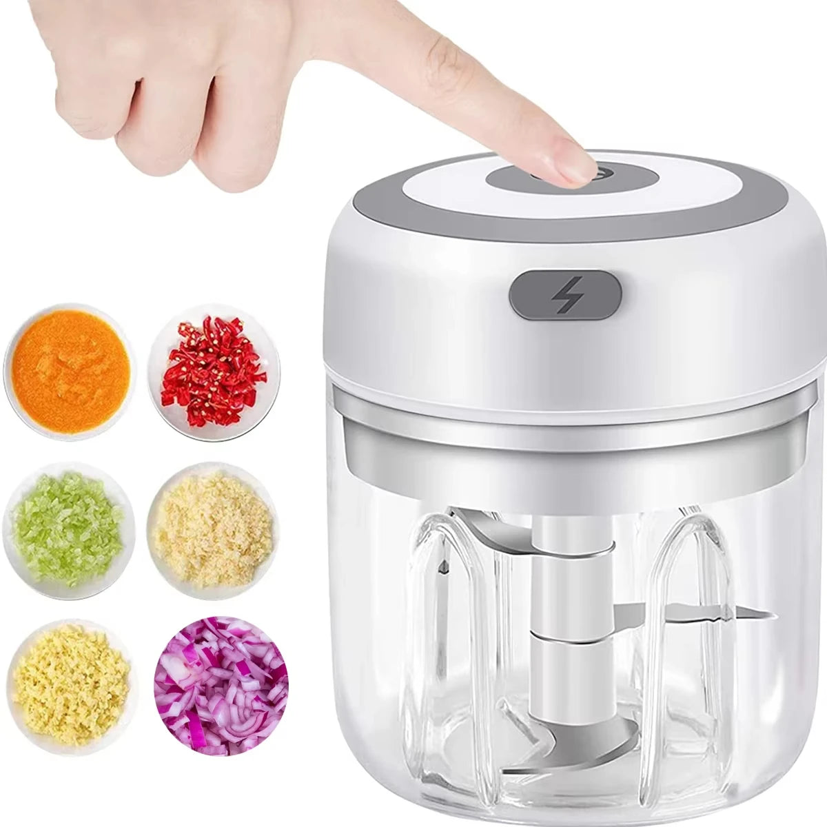 Mini Electric Food Chopper – USB Rechargeable & Portable