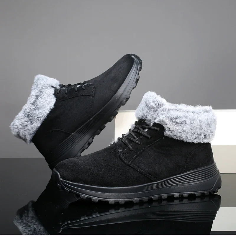 Winter Warm Men Boots New Casual Comfortable Durable Men Hiking Shoes Outdoor Big Size Leather Non-Slip Male High Top Snow Boots