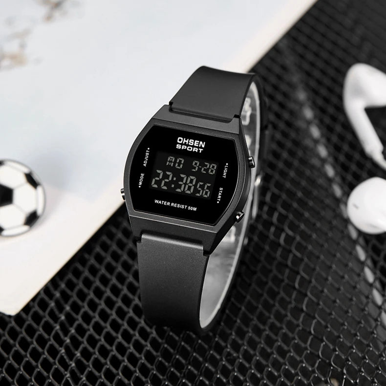 Reloj deportivo digital para mujer, resistente al agua, a la moda, blanco, para damas, reloj de pulsera electrónico para niños, relojes LED con alarma, regalos