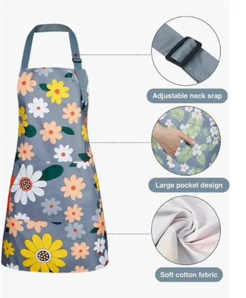 Delantales de cocina impermeables ajustables para moda, preciosos, para cocinar, café, repostería, a prueba de aceite, anti-suciedad, suministros para restaurantes