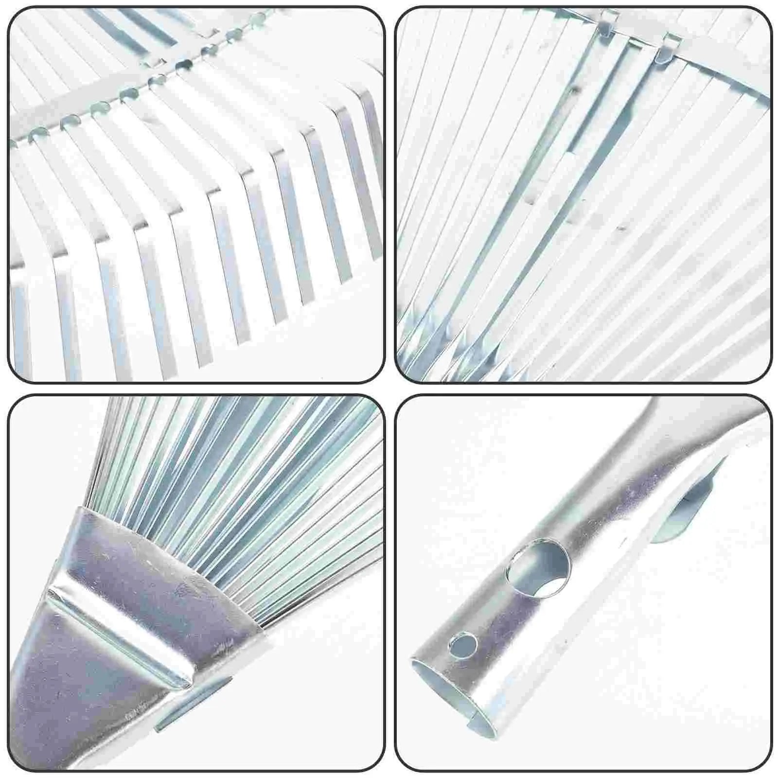 Hagerive, justerbar løvrive, multifunksjonell, lett, plenrive sammenleggbar metallrive for hagerengjøring