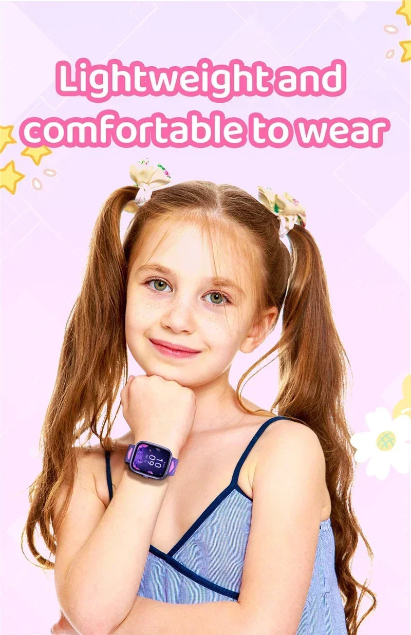 Montre connectée pour enfants, écran tactile HD de 1,75 pouce, bracelet connecté pour jeux et musique, cadeau idéal pour garçons et filles, compatible avec iOS et Android