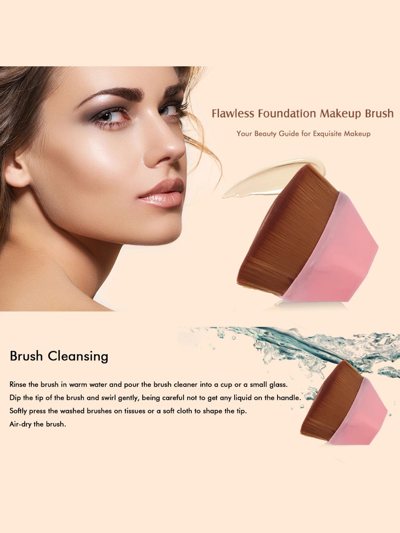 Pinceles de Maquillaje, Brochas para Maquillaje Corporal y Base Bronceadora, Pinceles de Maquillaje, Herramientas Cosméticas Bonitas, Brochas para Colorete en Polvo