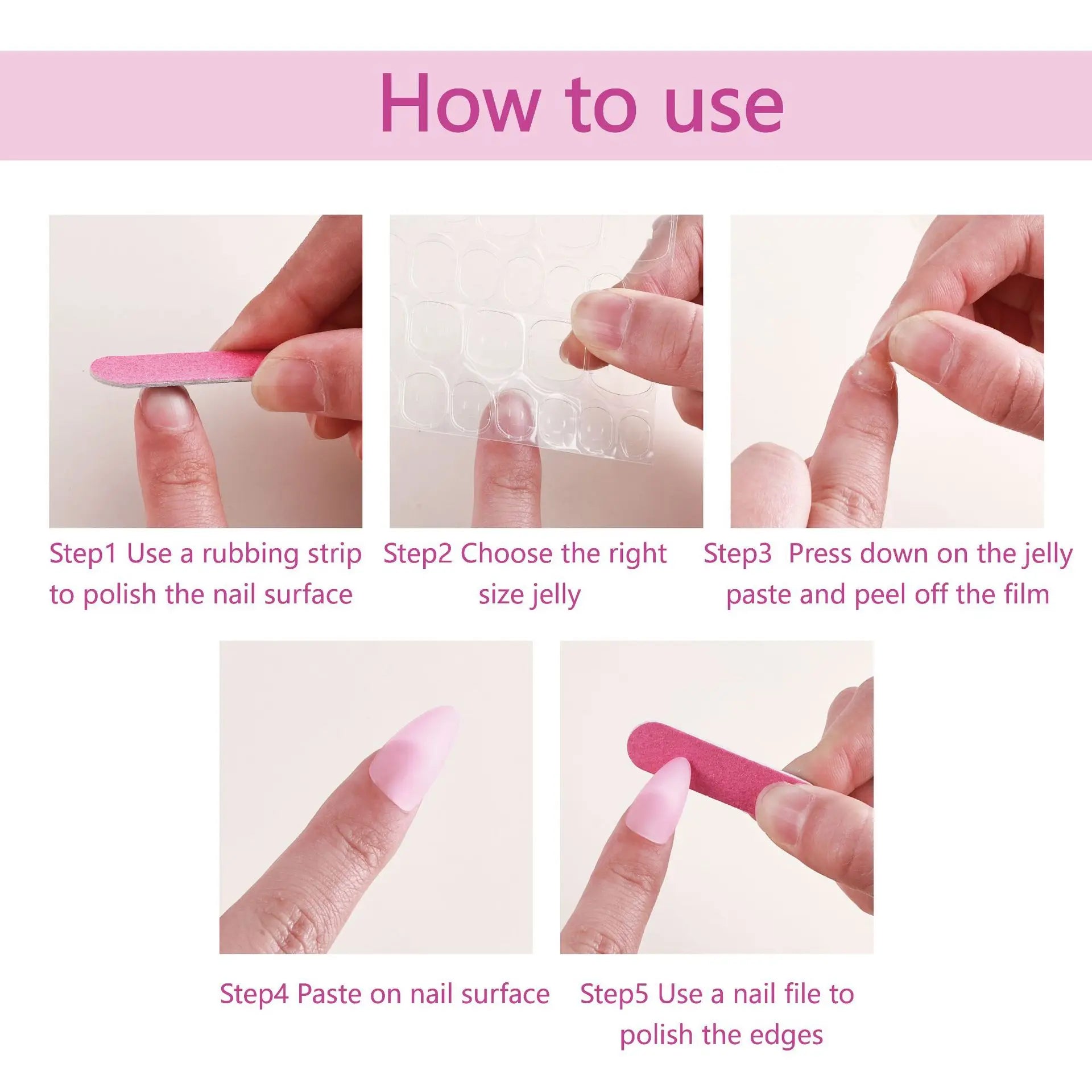 Uñas a presión francesas coloridas con diseños, uñas postizas a presión de cabeza cuadrada larga, pegamento simple portátil para uñas, uñas postizas