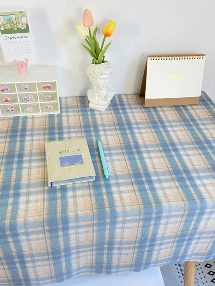 Mantel de tela escocesa, tapete de escritorio, mantel a prueba de polvo para mesa de comedor, protector de muebles, tapete de picnic, tapete para tocador