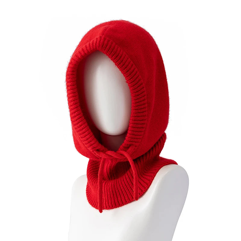 Cagoule d'hiver à capuche pour femme, coupe-vent, en tricot, idéal pour les voyages en plein air