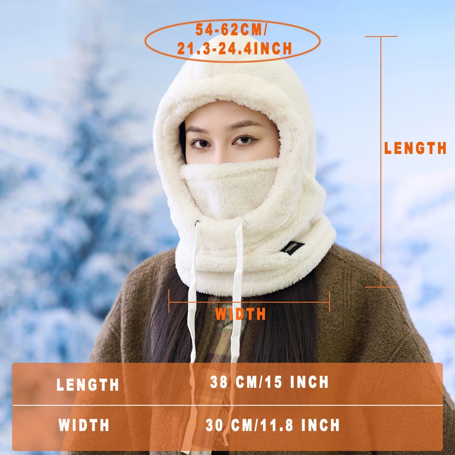 Pasamontañas Térmico de Invierno Cortavientos para Esquí, Capucha de Moto, Cubrecara de Forro Polar Ajustable, Calentador de Cuello para Ciclismo, Máscara Facial Completa