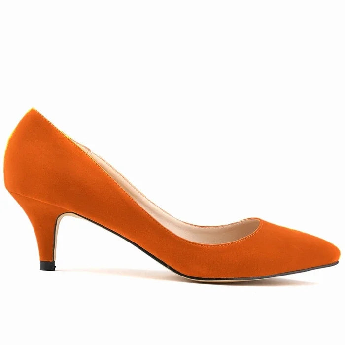 Spring And Autumn Women Shoes High Heels Solid Color Breathable Non Slip Sole Latex Insole Work Wedding Shoe Large Size