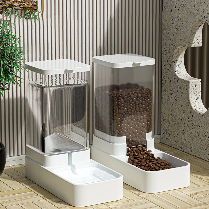 HOOPET Comedero para Perros Gatos, Dispensador Automático de Agua, Tazón Transparente, Almacenamiento de Comida para Mascotas, Contenedor, Accesorios para Cachorros y Gatitos
