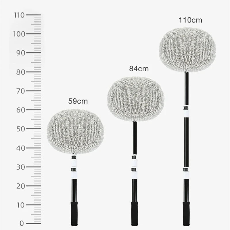 Cepillo de lavado de coches Cepillo de limpieza de coches Mopa de mango largo telescópica Cepillo de chenilla de pelo suave Escoba de chenilla de pelo suave Accesorios universales para lavado de ventanas de coches