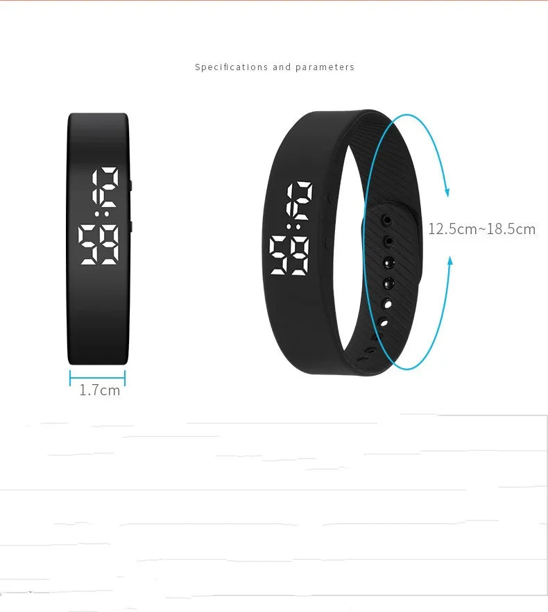 Reloj inteligente Pulsera deportiva Pulsera inteligente con despertador vibrador Pulsera podómetro para estudiantes hombres y mujeres