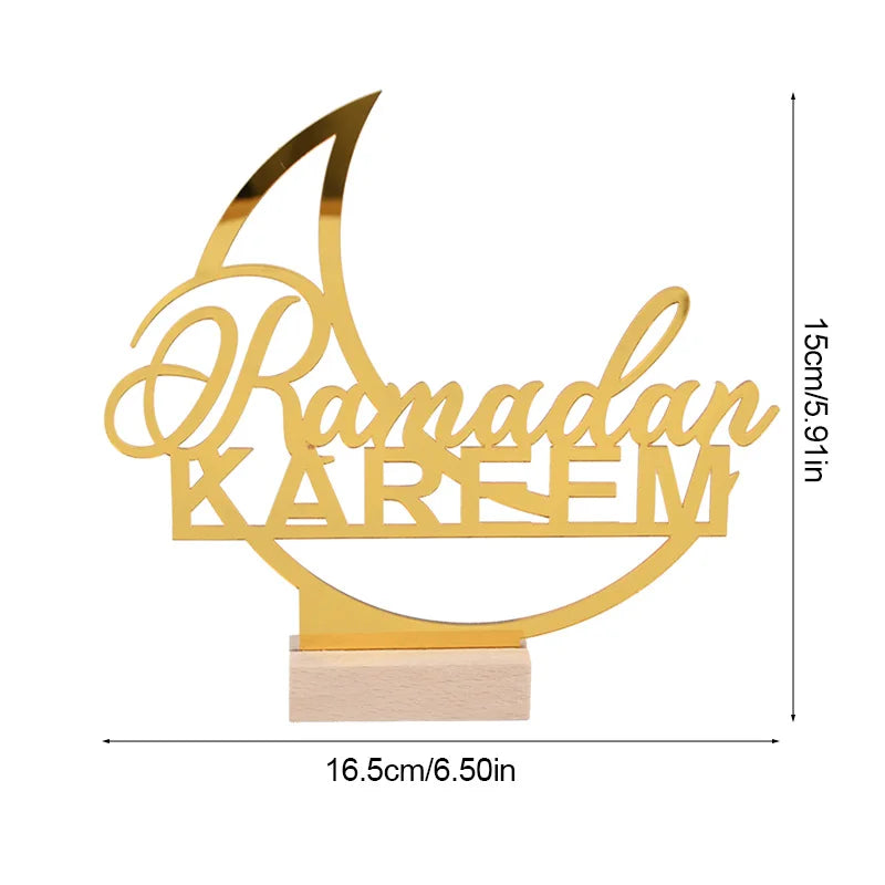Décoration en acrylique pour Ramadan Mubarak, décoration pour la maison, fête musulmane islamique, cadeau de l'Aïd al-Adha