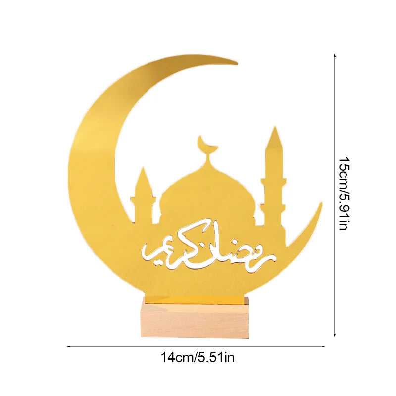 Décoration en acrylique pour Ramadan Mubarak, décoration pour la maison, fête musulmane islamique, cadeau de l'Aïd al-Adha