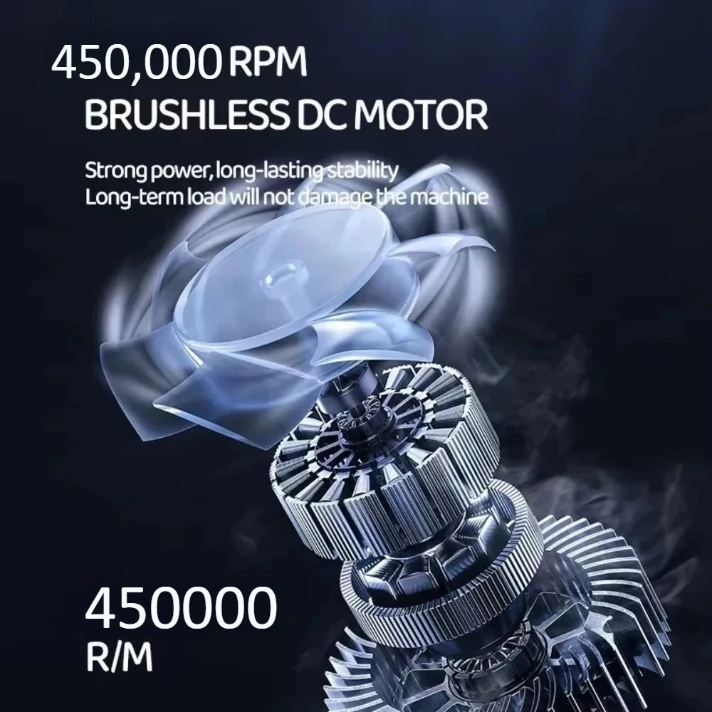 450000RPM X6 Air Blower Powerful dust Vacuum Cleaner Fast Charging Strong Wind Brushless Violent Fan for car/computer cleaning