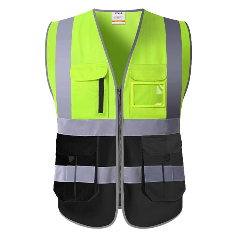 Chaleco Rojo para Hombre Chaleco de Trabajo con Múltiples Bolsillos Ropa de Trabajo de Alta Visibilidad