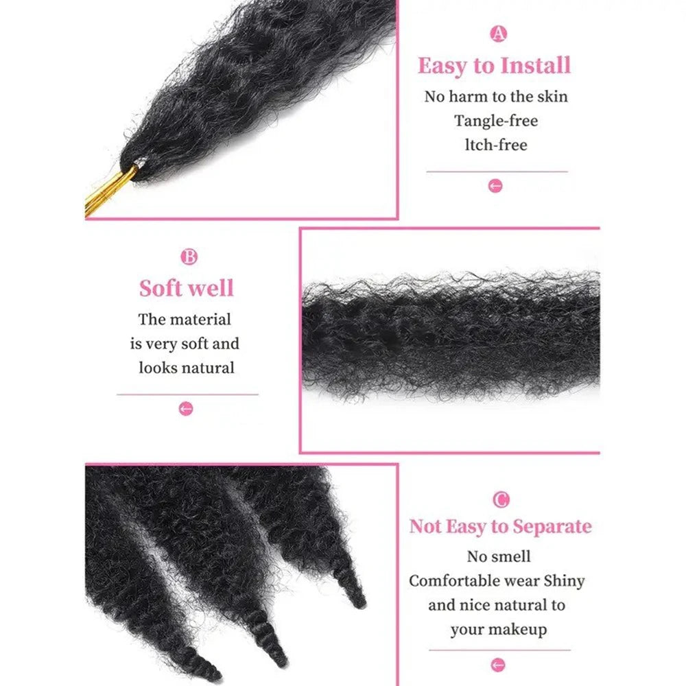 Cabello de ganchillo para trenzas Marley de 8 pulgadas, para trenzas cortas afro kinky, extensiones de cabello de fibra sintética ombré para mujeres