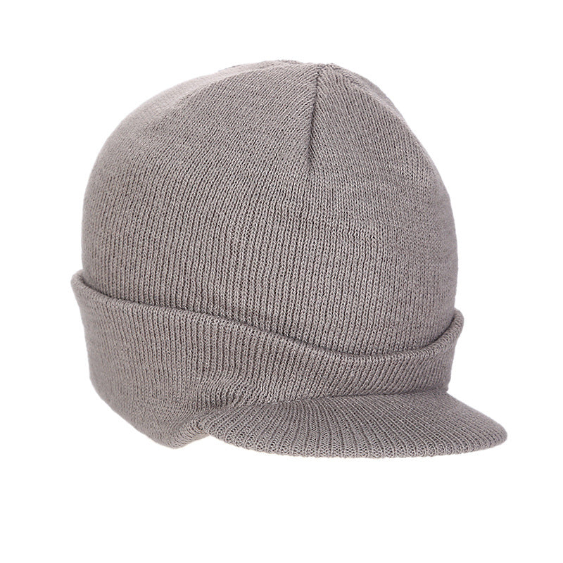 Gorro Holgado de Punto de Invierno para Hombre y Mujer, Gorro Grande a la Moda con Visera Estilo Militar, Gorro de Lana Cálido, Gorro de Esquí de Pato de Otoño, de Punto