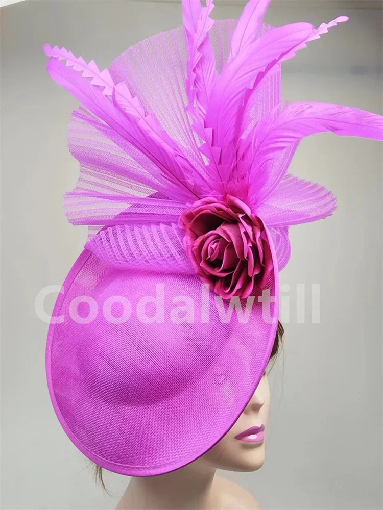 Sombreros de flores, fascinadores, gorro estilo pillbox para fiestas, bodas, elegantes gorros de iglesia para mujeres, para ocasiones, carreras, sombrerería con red para el pelo
