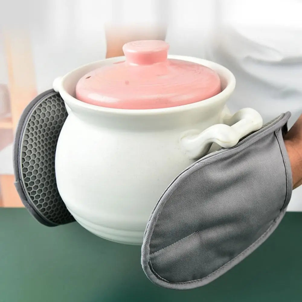 Gants de cuisine anti-brûlure en silicone résistant à la chaleur, gants isolants thermiques, maniques antidérapantes pour micro-ondes