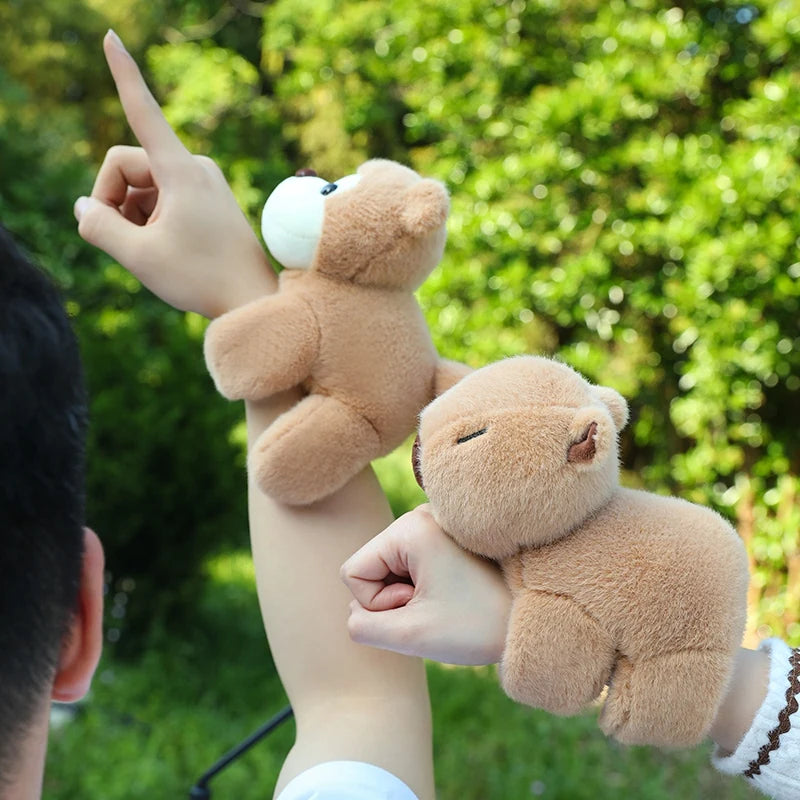 Peluches créatives raton laveur renard husky chat singe papa cercle jouet enroulé autour du bras poupée jouets pour enfants cadeau d'anniversaire