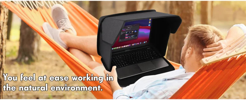 Solskjerm til bærbar PC, personvernskjerm, bærbar, sammenleggbar laptopveske, utendørs bruk, for Macbook, Lenovo, Dell, datatilbehør