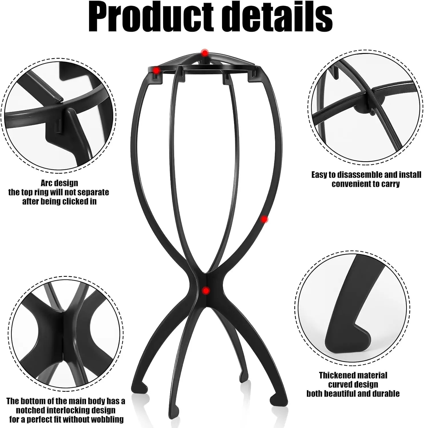 2-Piece Collapsible Wig Stand Set