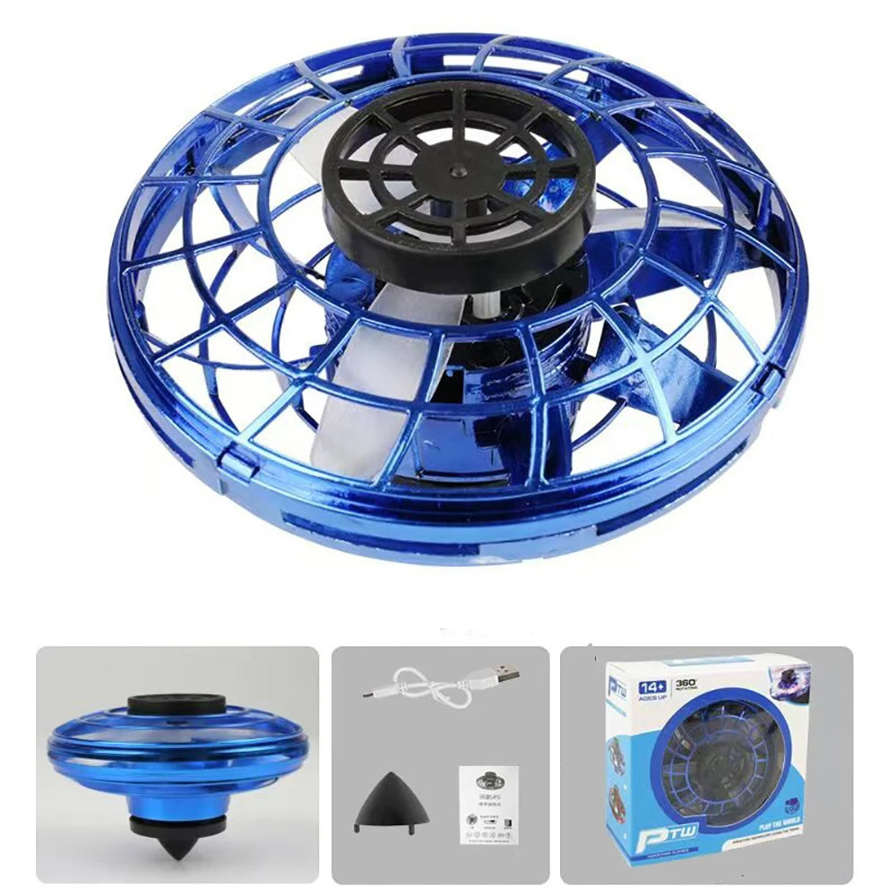 1 unidad Adolescente Volador Girador OVNI Bumerán Mini Dron Magia Levitación Luminoso Giroscopio Inducción Juguetes de Descompresión