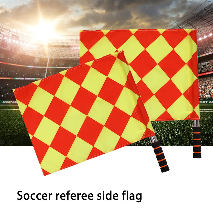 2 unidades/paquete Banderas de árbitro de fútbol profesional Banderas de juez de línea de fútbol de juego limpio Equipo de árbitro de juego deportivo