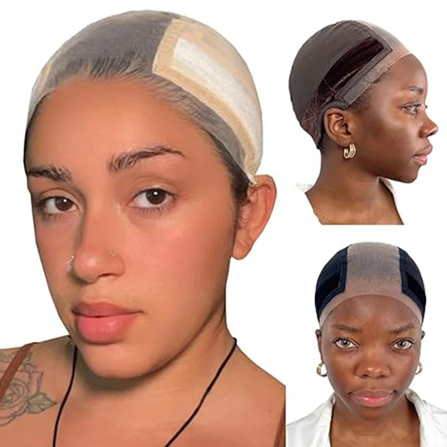 Lace-parykkhette med gripebånd for å holde parykker på plass, 4x5 bredere gjennomsiktig blonder til blondefrontparykk